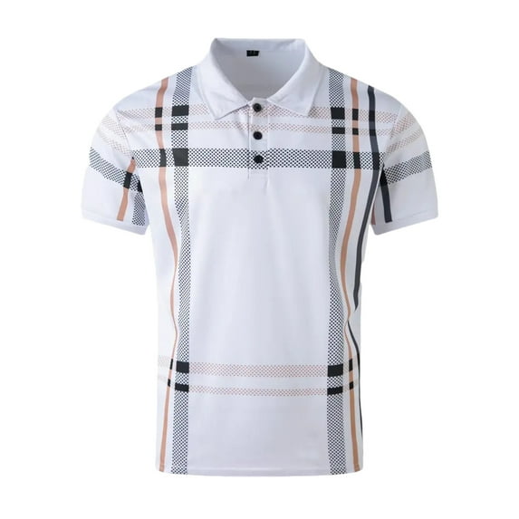 CaiJunJia George Polo Shirt,Mens Casual Polo Shirts Classic Short Sleeve Golf Shirt Fashion Button Cotton Top with Pocket