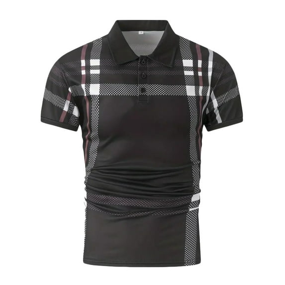 CaiJunJia George Polo Shirt,Mens Casual Polo Shirts Classic Short Sleeve Golf Shirt Fashion Button Cotton Top with Pocket