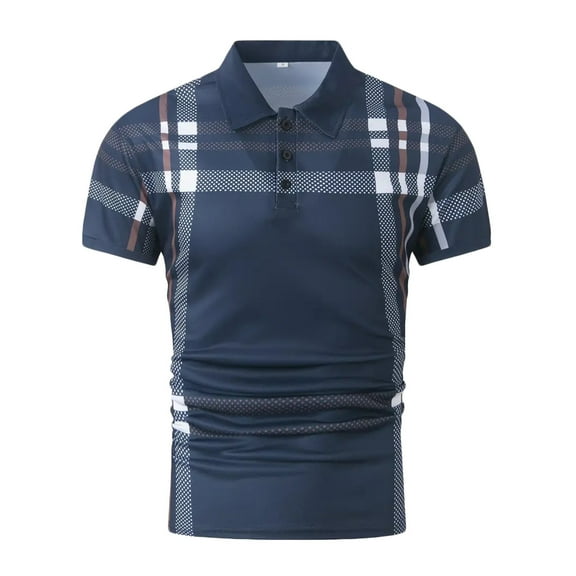 CaiJunJia George Polo Shirt,Mens Casual Polo Shirts Classic Short Sleeve Golf Shirt Fashion Button Cotton Top with Pocket