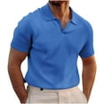thumbnail image 1 of CaiJunJia George Polo Shirt,Mens Polo Shirts Textured Knit V-neck Summer Shirts, 1 of 5