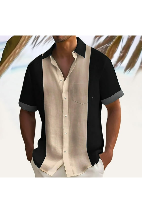 George T Shirts for Men,2024 Spring Summer Men's Shirts Short Sleeve Casual Shirts Button Down Beach Summer Shirt