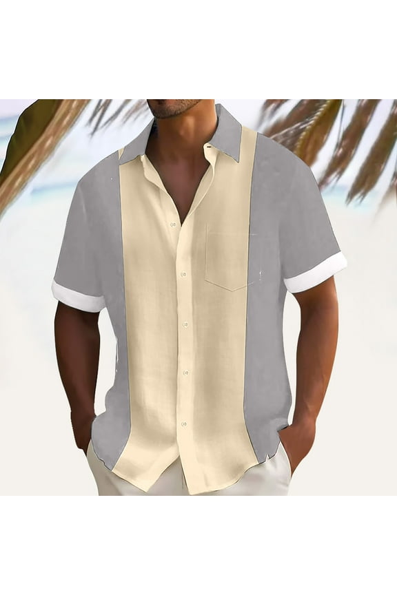 George T Shirts for Men,2024 Spring Summer Men's Shirts Short Sleeve Casual Shirts Button Down Beach Summer Shirt