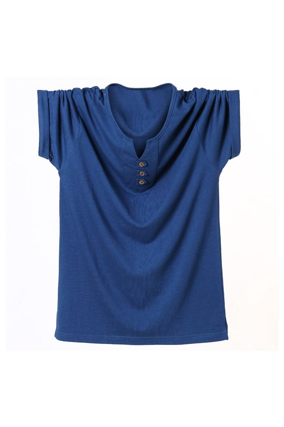 George T Shirts for Men,Men's Casual Henley Shirts Classic Button Cotton Short Sleeve T-Shirt Summer Basic Solid Lightweight Tees Tops