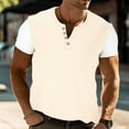 thumbnail image 1 of CaiJunJia George T Shirts for Men,Men's Casual Henley Shirts Classic Button Cotton Short Sleeve T-Shirt Summer Basic Solid Lightweight Tees Tops, 1 of 6