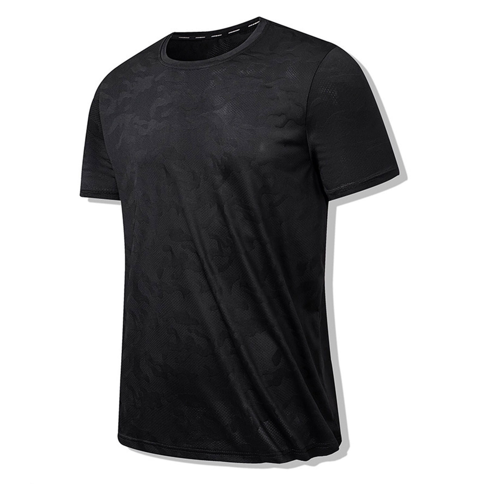 Men's Workout Shirts 7 Pack - Short Sleeve Quick Dry, Moisture Wicking, Athletic Gym Tees - Black, Grey, Navy, Blue, Red, White (3X-Large) - View #12