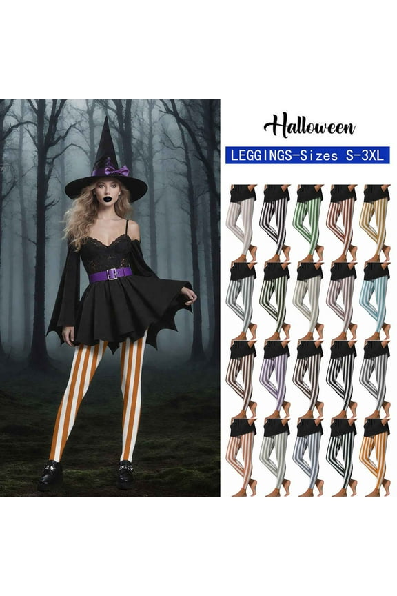 Halloween Costumes for Women,Striped Tights for Women Witch Tights Halloween Costume Stretchy Pantyhose Stockings
