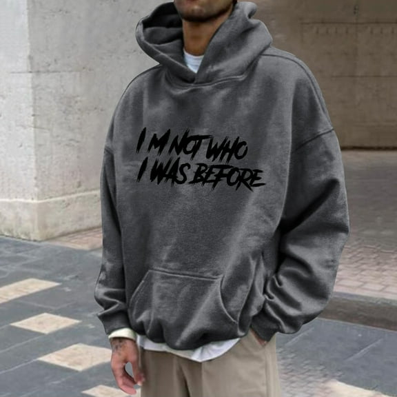 CaiJunJia Hoodies Sweatshirts for Men,Men's Casual Hoodies Sweatshirts Fashion Long Sleeve Drawstring Fleece Pullover Hoodie with Pockets