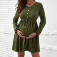 thumbnail image 1 of CaiJunJia Maternity Maxi Dress Long Sleeve Wrap V Neck Baby Shower Pregnancy Dresses for Photoshoot Maternity Clothes, 1 of 7