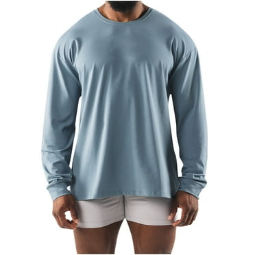 CaiJunJia Men's Rash Guard Shirts Swim Shirts UPF 50  UV Sun Protection Long Sleeve Shirts Lightweight Quick Dry