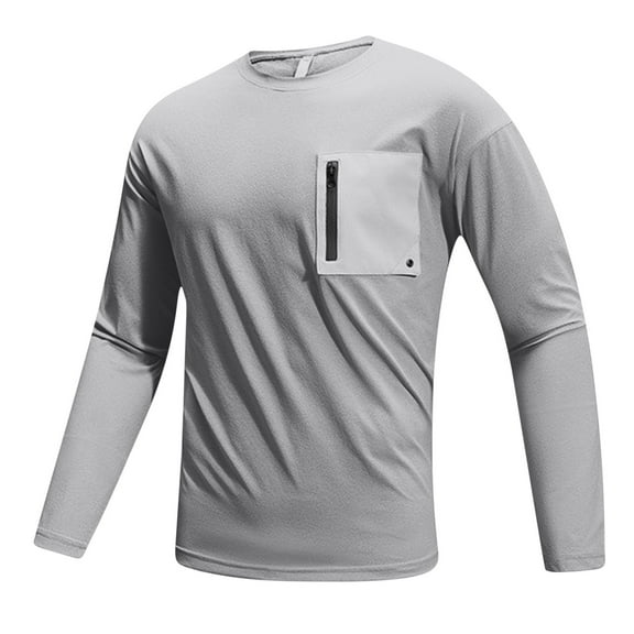 CaiJunJia Men's Sun Protection Shirts UV SPF UPF 50+ Long Sleeve Rash Guard Fishing Running Quick Dry Lightweight