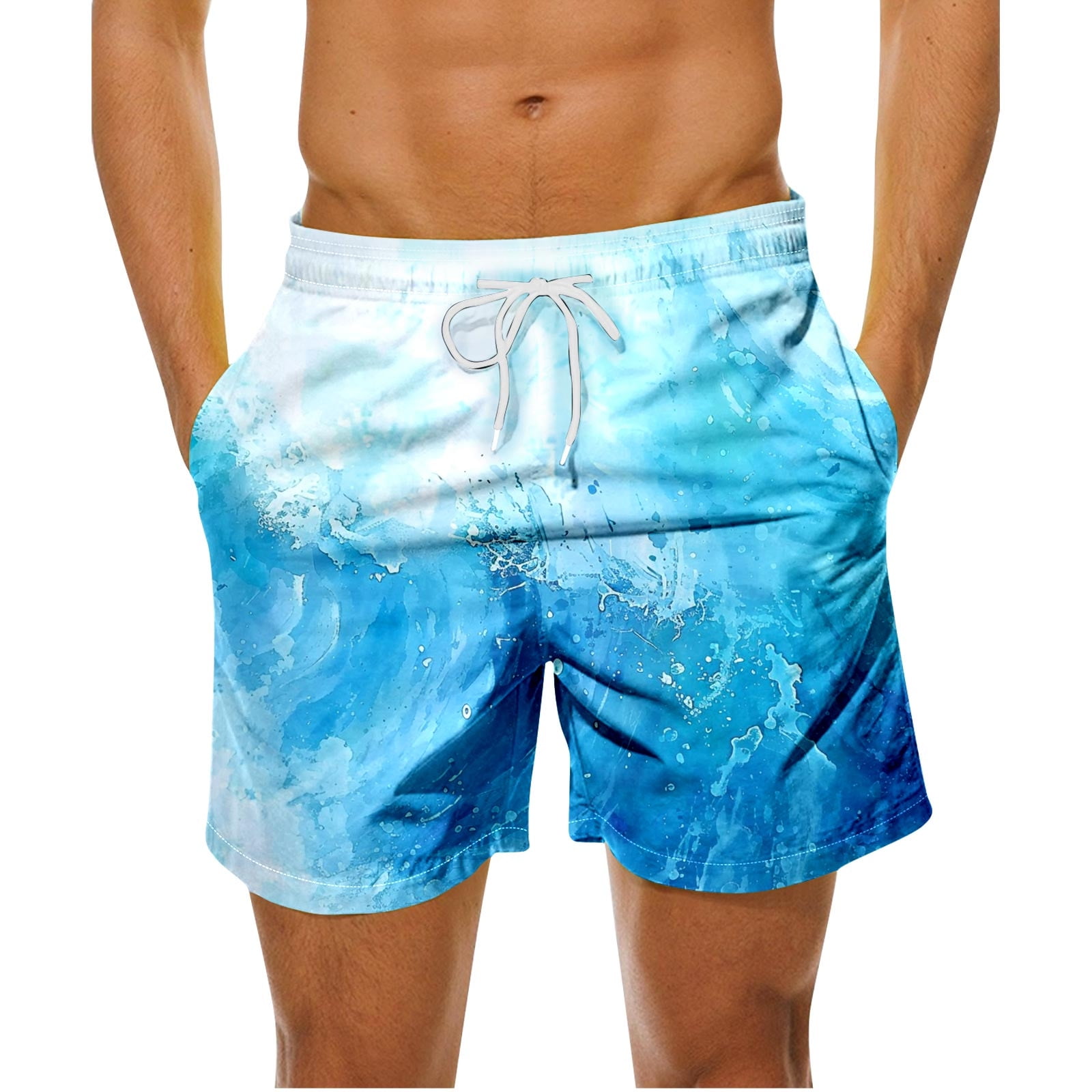 CaiJunJia Men's Swim Trunks Quick Dry Board Shorts with Pockets Beach ...