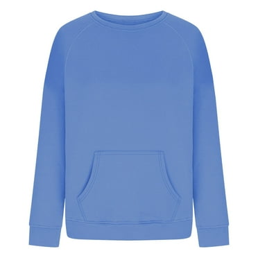 CaiJunJia Crew Neck Sweatshirt for Womens 2024 Fall Casual Long Sleeve Pullover Tops with Pockets