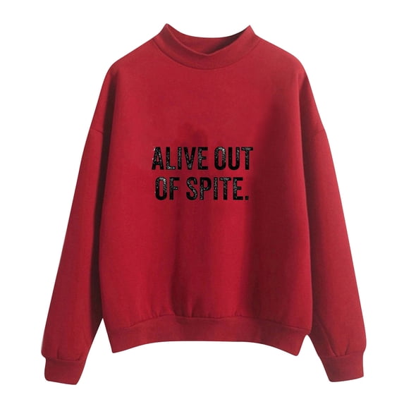 CaiJunJia Sweatshirts , Fall Oversized Sweatshirt for Women Crewneck Fleece Long Sleeve Pullover Hoodies Tops Winter Letter Graphic Sweat Shirts