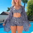 thumbnail image 1 of CaiJunJia Swimsuit Three Piece Set Women High Waist Swimsuit Push Up Tropical Print Bikini Womens 3 Piece Swimsuits Tropical Bikini Sets for Women, 1 of 4