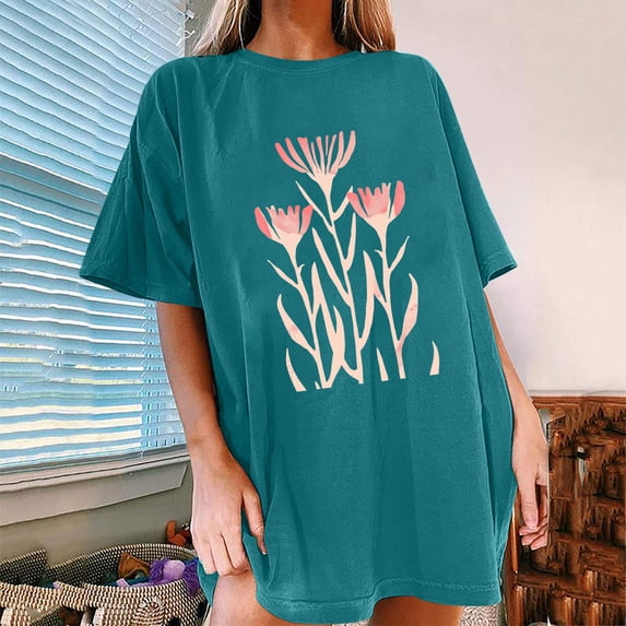 CaiJunJia T Shirts for Women Graphic,T Shirts Short Sleeve Crew Neck Tees for Women Fashion Tops Trendy Lightweight Soft Casual Summer Outfits Clothes 2024