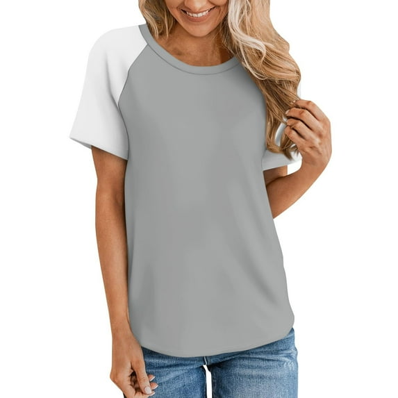 CaiJunJia T Shirts for Women Graphic,Women's Oversized T Shirts Crew Neck Basic Tees Half Sleeve Comfy Cozy Cotton Tunic Tops