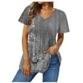thumbnail image 1 of CaiJunJia T Shirts for Women Graphic,Women's Summer Soft T Shirt Cute Graphic Loose Basic Tees V Neck Short Sleeve Casual Tops, 1 of 3