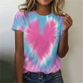 thumbnail image 1 of CaiJunJia T Shirts for Women Graphic,Women's Tie dye T Shirt Vintage Soft Crew Neck Shirt Colorful Graphic Tee Casual Summer Short Sleeve Tops, 1 of 3
