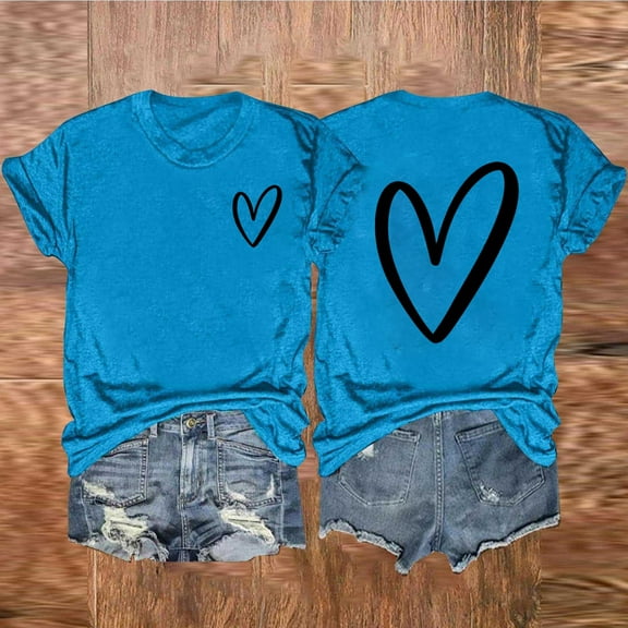 CaiJunJia T Shirts for Women Graphic,Womens T Shirts Short Sleeve Crew Neck Tops Casual Loose Basic Tee Shirts 2024 Summer Trendy Outfits