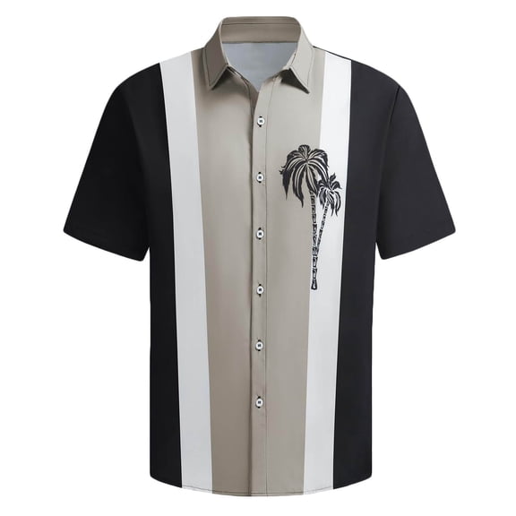 CaiJunJia Tops Men's Hawaiian Shirts Short Sleeve Button Down Casual Shirts Summer Printed Tropical Floral Aloha Beach Shirts