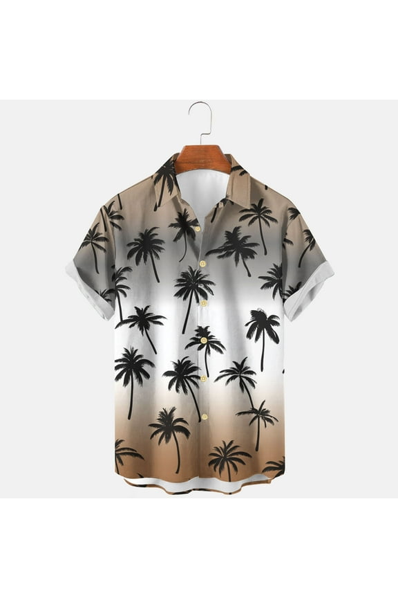 Tops Mens Hawaiian Floral Shirts Button Down Tropical Holiday Beach Shirts