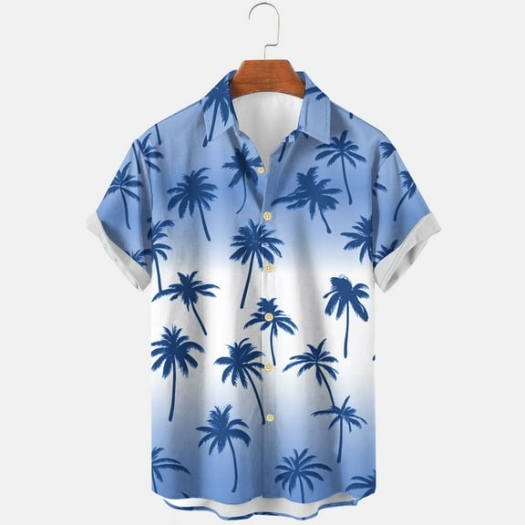 CaiJunJia Tops Clearance No Boundaries Mens Hawaiian Floral Shirts Button Down Tropical Holiday Beach Shirts