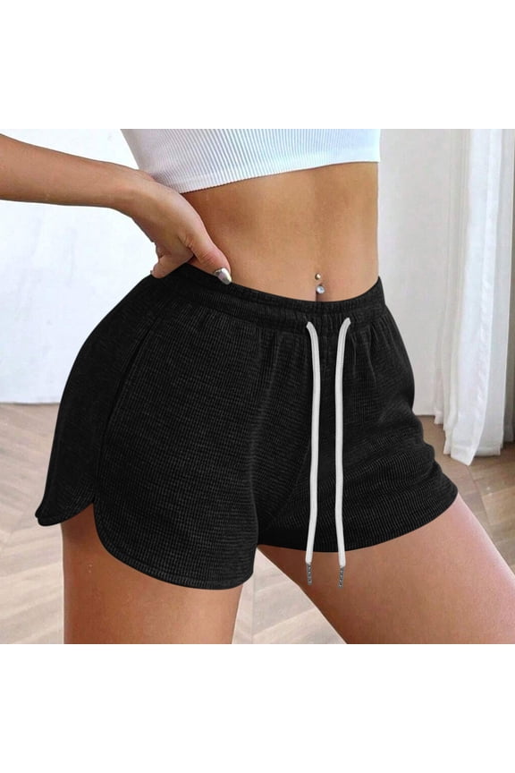 Women's Cotton Blend Waffle Yoga Running Short