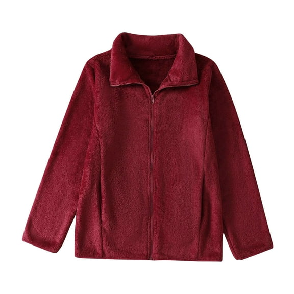 CaiJunJia Women's Fleece Jacket Full Zip Lightweight Jacket Womens Outdoor Winter Coat With Zipper Pockets