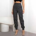 thumbnail image 1 of CaiJunJia Women's High Waist Cargo Jogger Pants Summer Slim Casual Tapered Pants with Pocket, 1 of 5