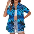 thumbnail image 1 of CaiJunJia Women's Plus Size Hawaiian Shirt Short Sleeves Coconut Printed Button Down Summer Beach Casual Shirts, 1 of 6