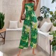 thumbnail image 1 of CaiJunJia Women's Tube Top Strapless Off Shoulder Jumpsuit Summer Vacation Loose Wide Leg Jumpsuit Romper, 1 of 5
