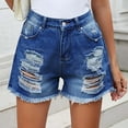 thumbnail image 1 of CaiJunJia Womens Jean Short Ripped Hot Shorts Comfy Stretchy Women Fringed Denim Shorts, 1 of 6