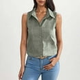 thumbnail image 1 of CaiJunJia Womens Lapel Tank Tops Summer Lightweight Cotton Sleeveless Button Down Office Dressy Shirt, 1 of 6