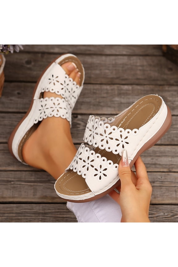 Womens Sandals, Platform Sandals Women Comfortable Wide Width Summer Vacation Beach Sandals Slides for Women