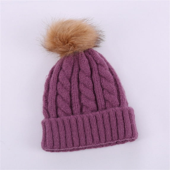 CaiJunJia Womens Winter Beanie Hat, Warm Fleece Lined Knitted Soft Ski Cuff Cap with Pom Pom