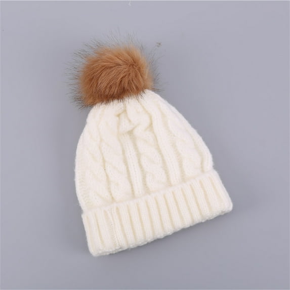 CaiJunJia Womens Winter Beanie Hat, Warm Fleece Lined Knitted Soft Ski Cuff Cap with Pom Pom
