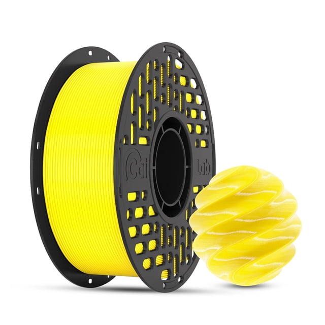 CaiLab PETG 3D Printer Filament 1.75mm, High Strength, High Temp Resistance, Low Shrinkage, For Functional Parts & High-Speed FDM Printing, 1KG Spool, Yellow
