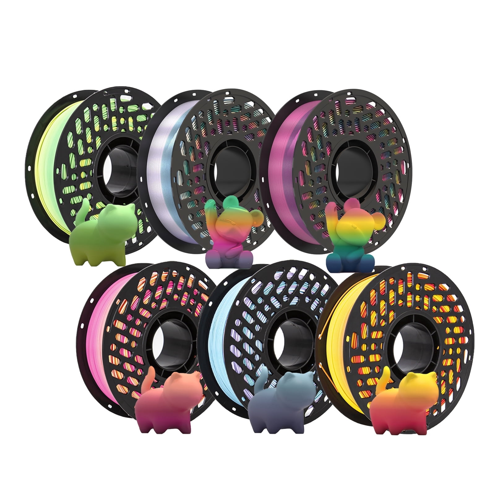 CaiLab PLA+ 3D Print Filament Kit for FDM 3D Printer Printing Materials,1KG Per Spool, 1.75mm Diameter Mixed colors