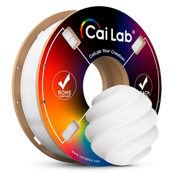 CaiLab PLA+ 3D Printer Filament FDM Printing PLA 1.75mm Diameter Works with Bambu Lab 7ounce(200g) Spool White