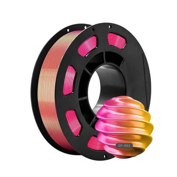 Cailab PLA Silk Dual-Color 3D Printer Filaments, 7 Ounce Spool, for FDM 3D Printers, Red & Gold