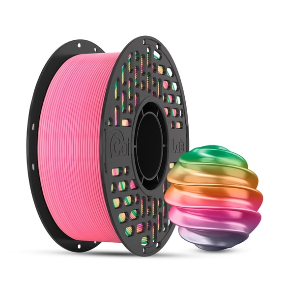 CaiLab PLA Silk Rainbow 3D Printer Filaments, 2.2 lbs, for Most FDM 3D Printers, Multicolor Candy Rainbow