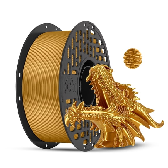 Cailab PLA Silk High-Gloss Finish 3D Printer Filament, 2.2lbs(1KG) Spool, for FDM 3D Printing, Pure Gold