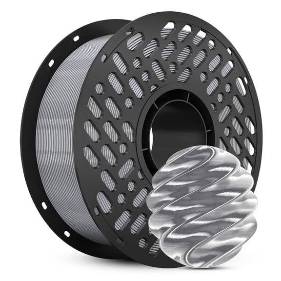 CaiLab PLA Silk High-Gloss Finish 3D Printer Filament, 1KG Spool, for FDM 3D Printing, Silver