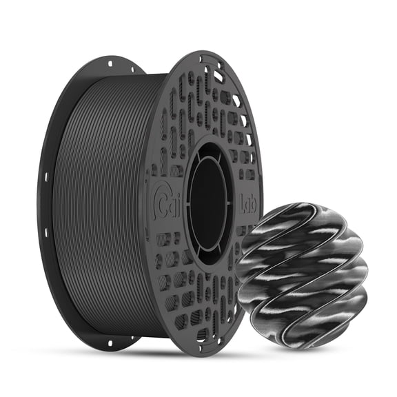 CaiLab PLA Silk High-Gloss Finish 3D Printer Filaments, 2.2lb(1KG) Spool, for FDM 3D Printing,Black