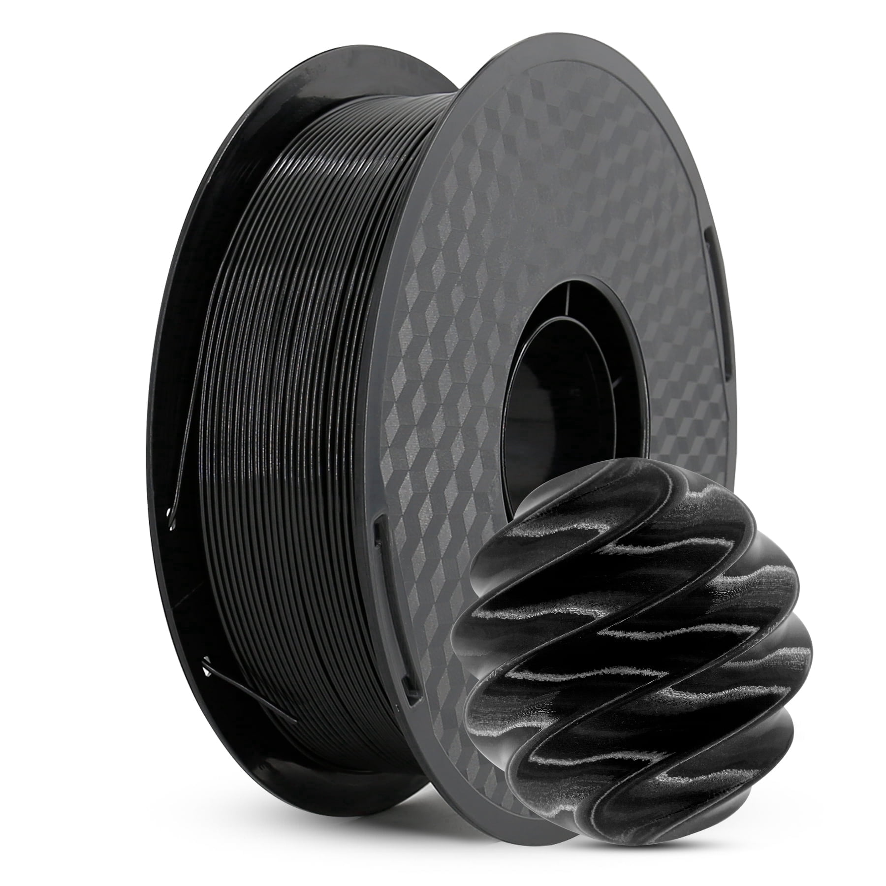 CaiLab TPU Flexible 3D Printer Filament, 1.75mm, 2-Pack, for Bambu & FDM 3D Printing, 4.4lbs (2KG) Total, High Elasticity & Durable, Black