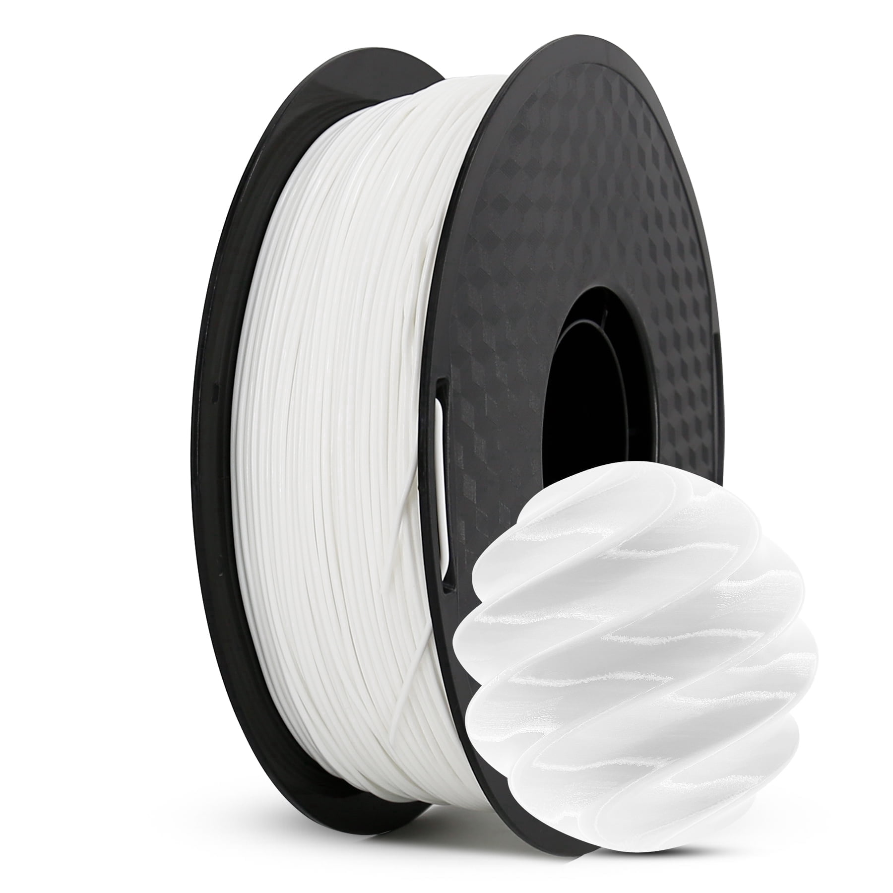 CaiLab TPU Flexible 3D Printer Filament, 1.75mm, 2-Pack, for Bambu & FDM 3D Printing, 4.4lbs (2KG) Total, High Elasticity & Durable,White