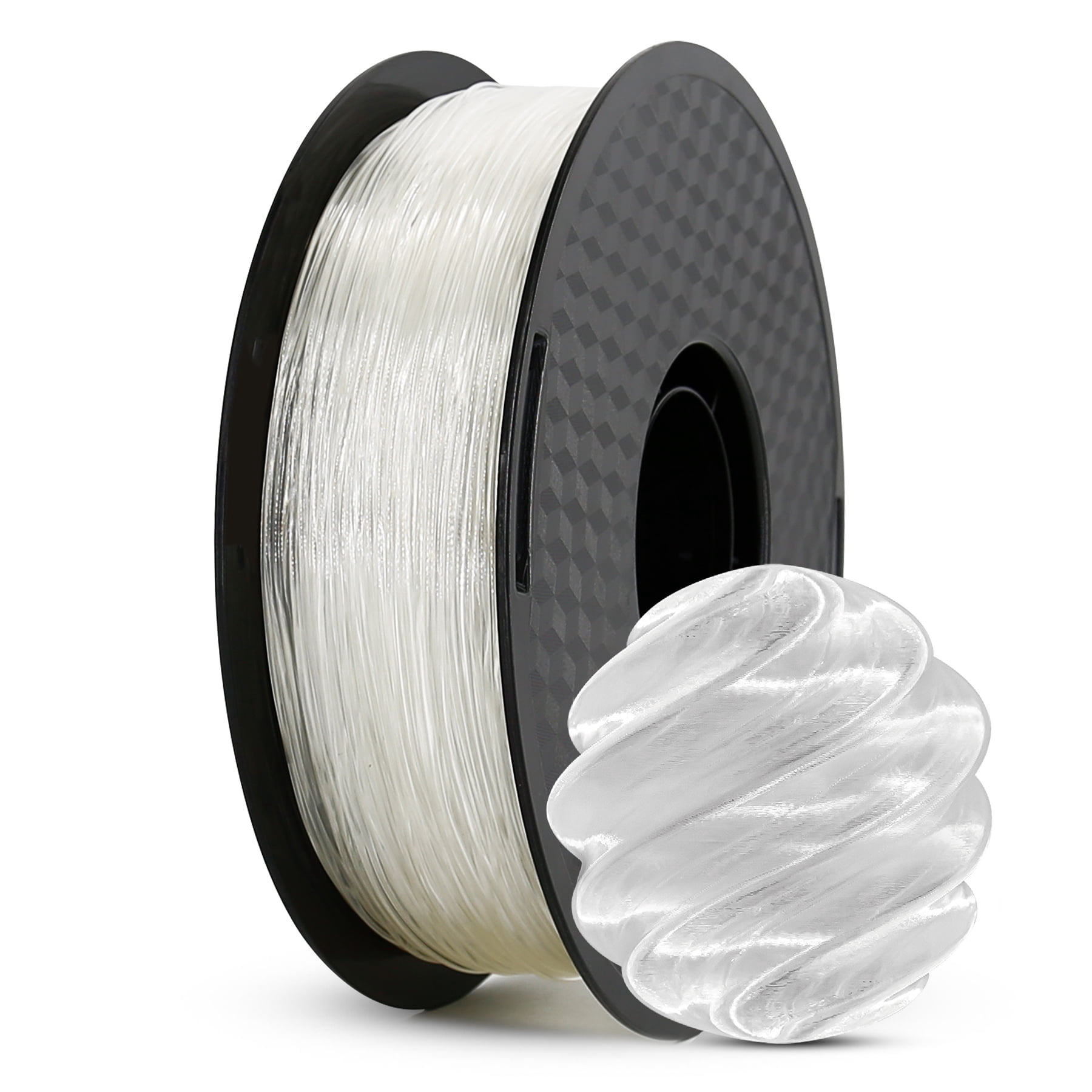 CaiLab TPU Flexible 3D Printer Filament, 1.75mm, for Bambu & FDM 3D Printing, 2.2lbs (1KG) Spool, High Elasticity & Durable, Clear