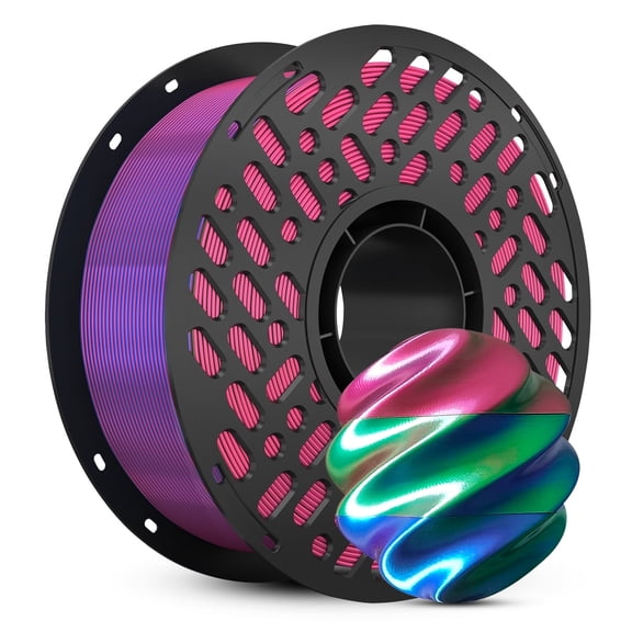 CaiLab Tri-Color PLA Silk 3D Printer Filament, 1.75mm, for Banbu FDM Printing, 2.2lbs(1KG) Spool Red Green Blue