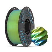 CaiLab Tri-Color PLA Silk 3D Printer Filament, 1.75mm, for Bambu FDM Printing, 2.2lbs1KG Spool,Yellow&Green&Blue