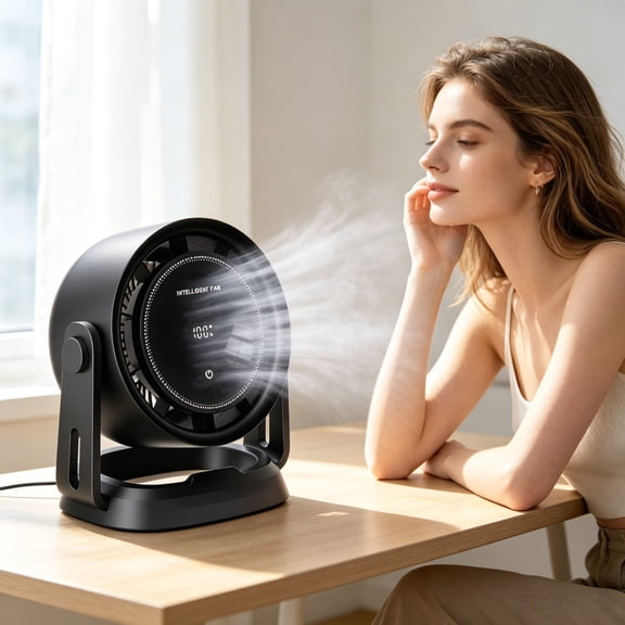 CaiTeLin 100 Speeds High Speed Quiet Circulating Fan, Dual Use Desktop Wall Mounted Adjustable Mini Fan, Cooling for Home, Office, Bedroom, Dormitory, Desk, Daily Use, Summer, Comfort,